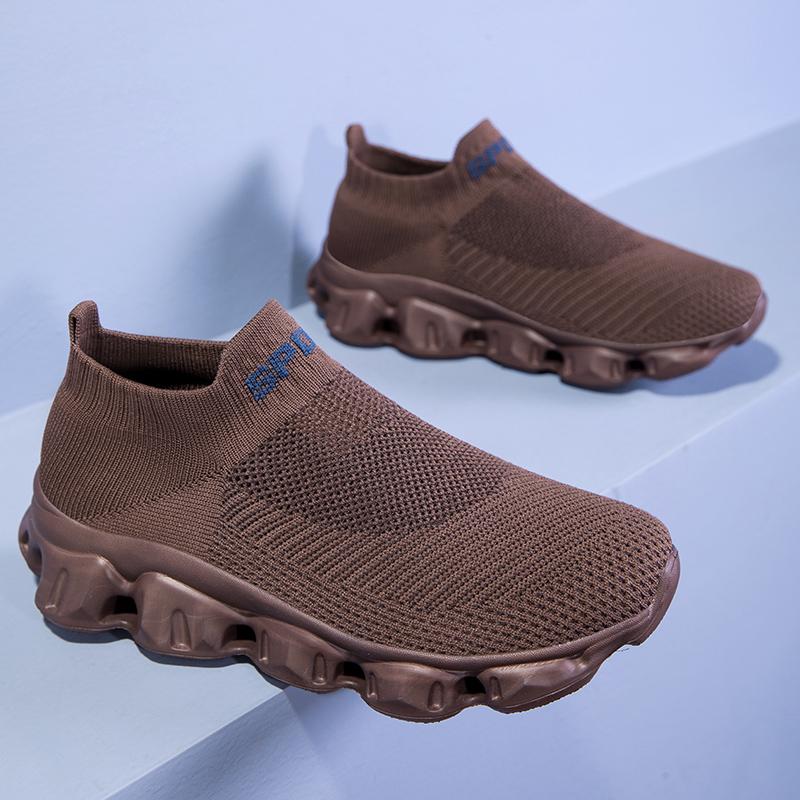 Chaussures de sport respirantes pour hommes Chaussures confortables pour la course, la marche, le jogging pour couples Couvre-pieds d'extérieur Chaussettes et chaussures décontractées