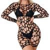Womens Lingerie Fishnet Dress Mesh Badydoll Fishnet Bodysuit See Through Beach Nightclub Party