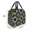 Sac à lunch isotherme Ankara Wax Hollandais Motif Africain pour Femmes Enfants Boîtes Alimentaires Portables Boîte à lunch thermique Sac fourre-tout