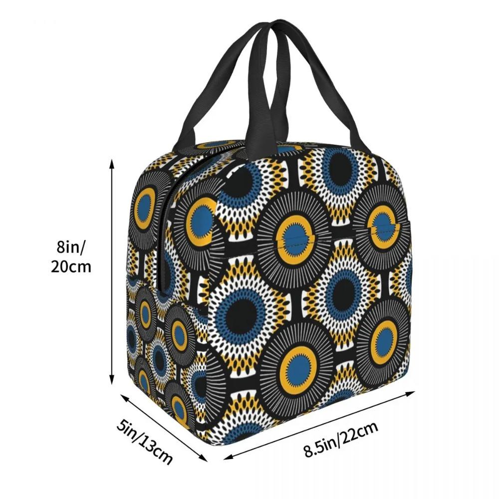 Sac à lunch isotherme Ankara Wax Hollandais Motif Africain pour Femmes Enfants Boîtes Alimentaires Portables Boîte à lunch thermique Sac fourre-tout