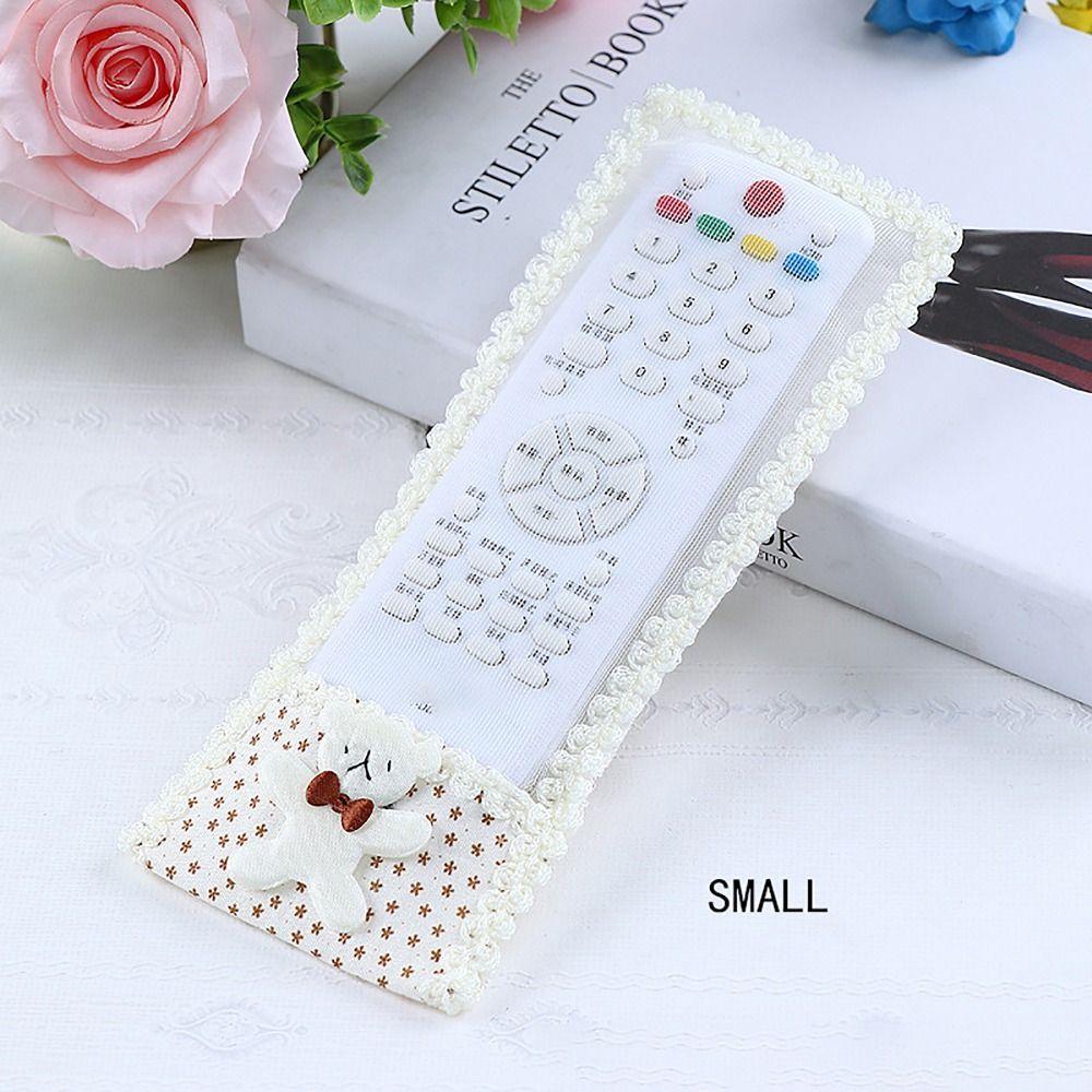 

Bear Style Lace Cover Self-adhesive Seal Remote Control Dust Cover Home Office BEIGE-BEAR-SMALL