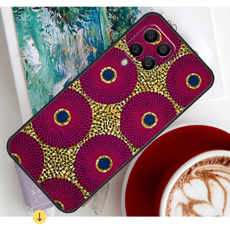African Wax Fabric Case For Samsung Galaxy M15 M21 M31 M55 M56 M36 M16 M06 M13 M33 M53 M12 M32 M52 M14 M34 M54