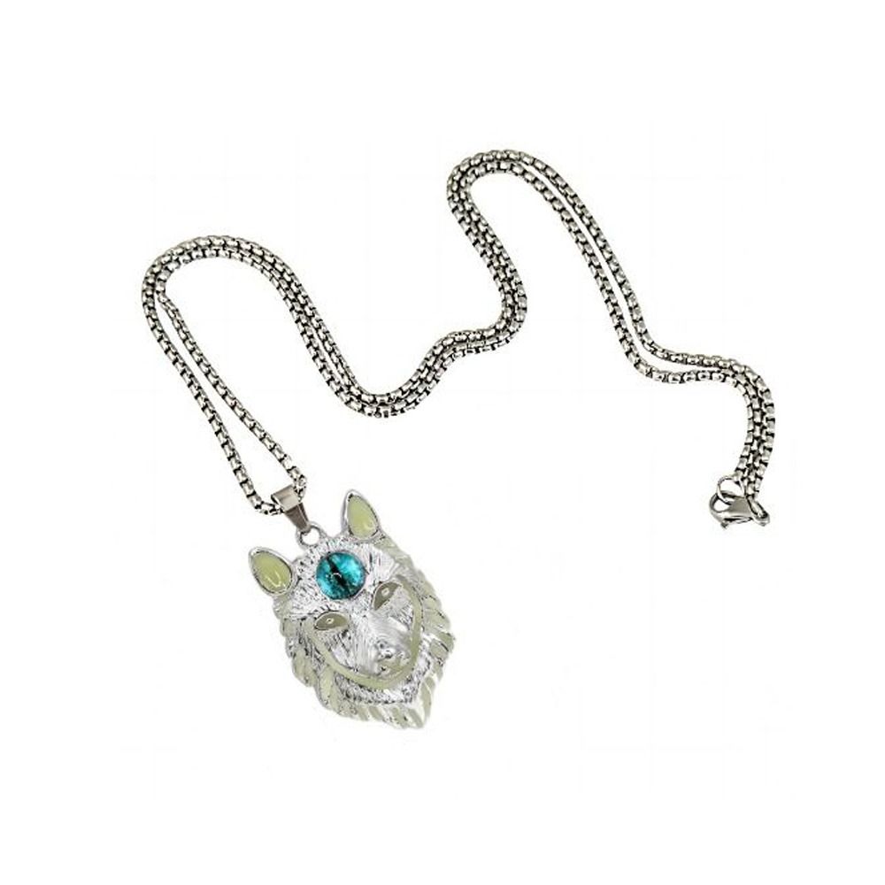Tier Leuchtender Anhänger Halskette Löwe Wolf Hip Hop Halsketten Halloween Halskette Party