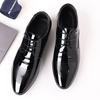 Luksusowe buty biznesowe Oxford ze skóry męskie oddychające lakierowane buty formalne plus size męskie biurowe ślubne płaskie buty męskie czarne