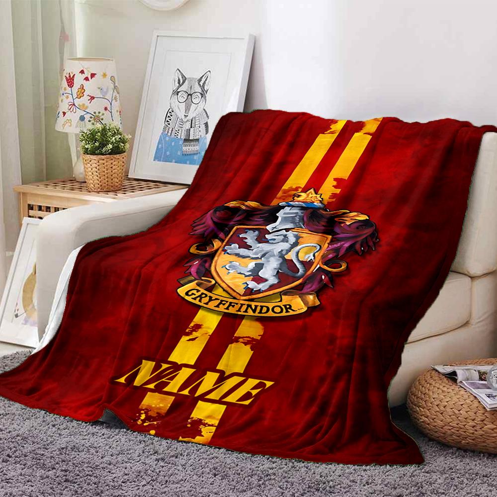 Custom Name Gryffindor Pride Loyalty blanket for Couch & Bed, Plush Cozy Fuzzy Blanket Super Soft & Warm Blankets for Fall and Winter. 090896