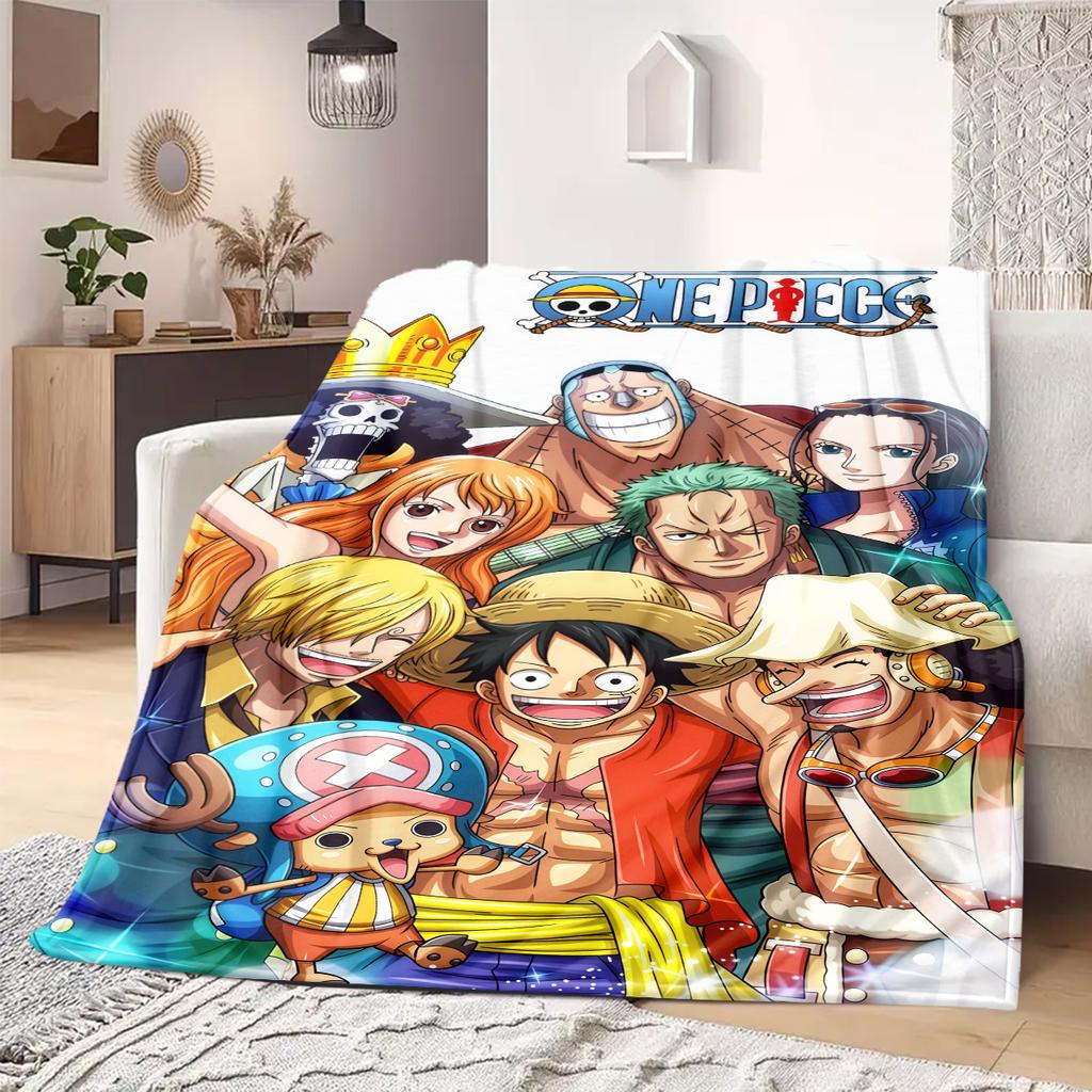 ONE PIECE Monkey D. Luffy Print Blanket Warm Comfortable Flannel Blanket Suitable for Bedrooms,Sofas, Beds,Chairs -QIAO101