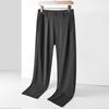 Men's Semi-Elastic High-Stretch Ice Silk Casual Summer Pants - Thin, Straight, Loose, High-End Suit Style