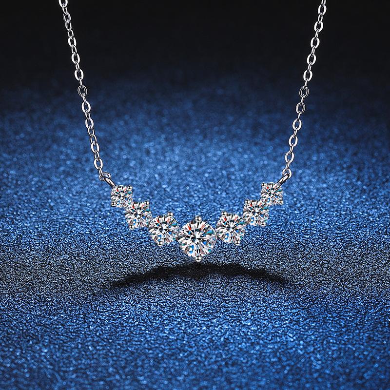 Necklace for Woman Wedding Fine Jewely with Certificates 925 Sterling Sliver Plated 18k White Gold Necklace