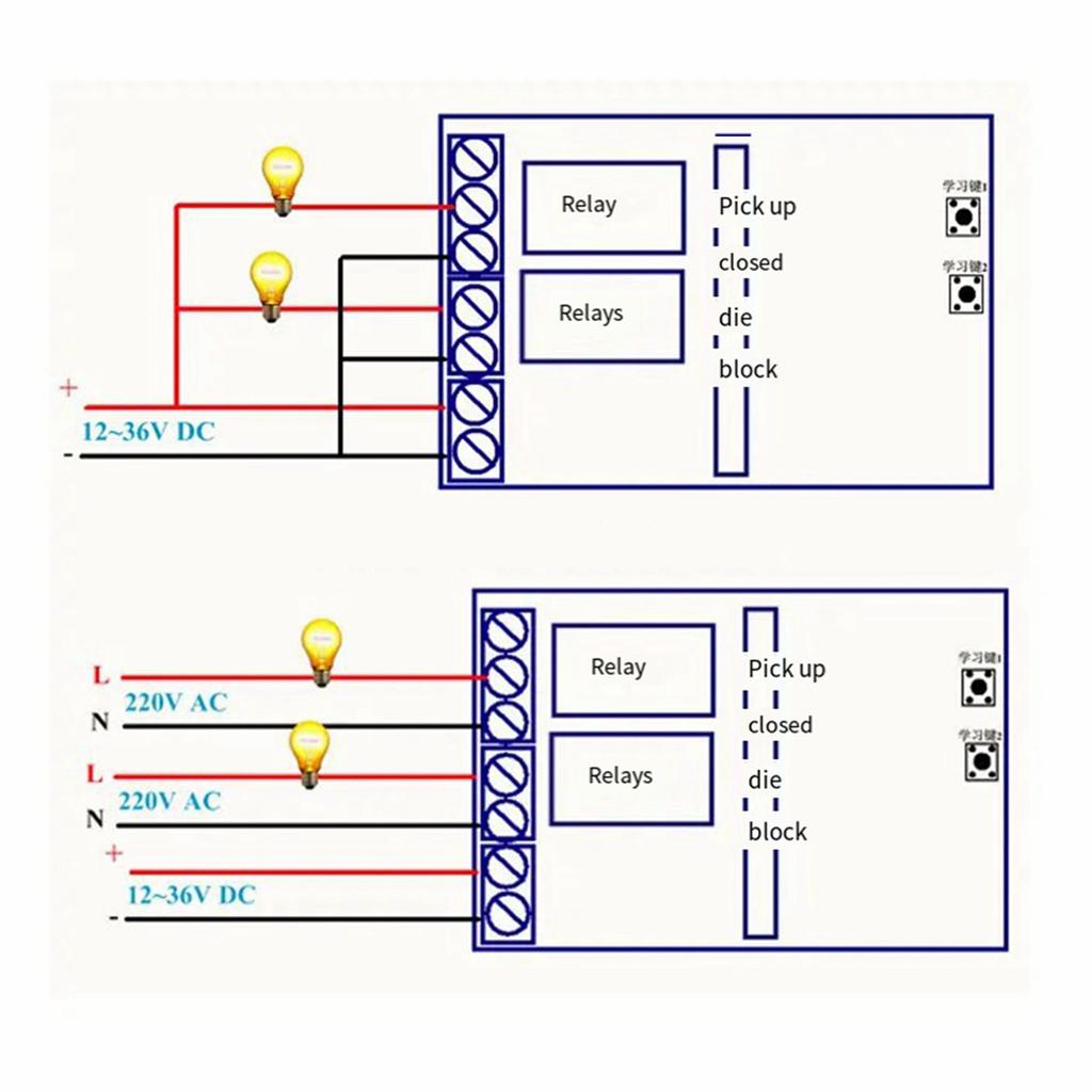 ABBP-2X Wifi RF Garage Gate Sliding Door Opener Tuya Smart Switch Remote Control Switch 12V 24V Receiver Rolling Code