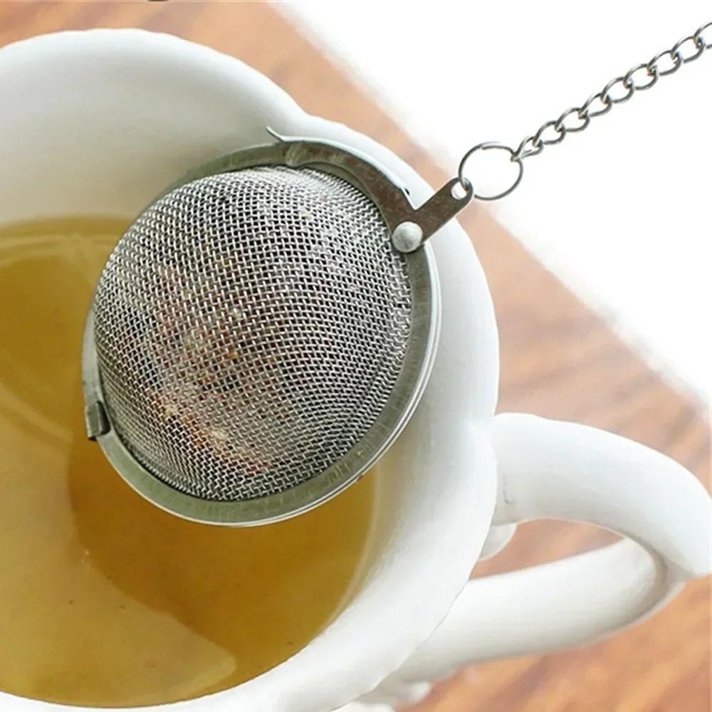 1 Pc Sphere Locking Spice Tea Ball Strainer Mesh Infuser Tea Filter Strainers Stainless Steel Tea Accessories Kichen Accessories
