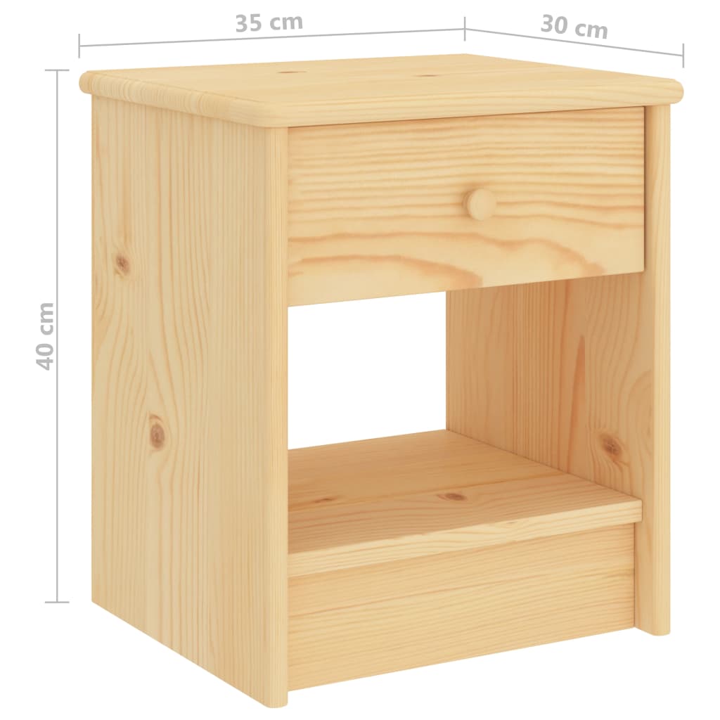 Nightstand Natural 35 x 30 x 40 cm Solid Pine Wood