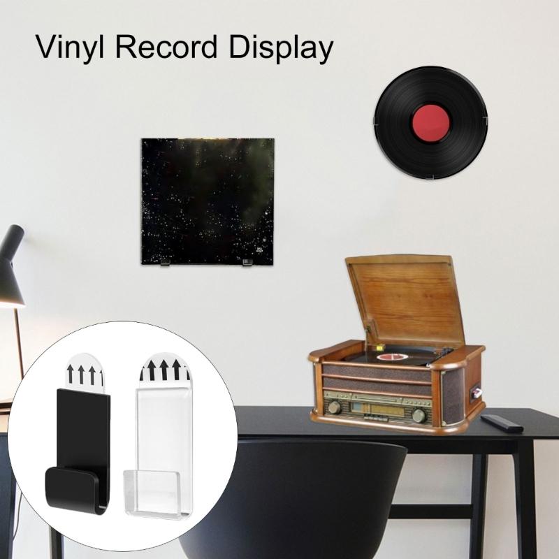 Self Adhesive Album Record Display Shelf 18PCS Acrylic Record Storage Holder for Album Easy Installation Wall Decors