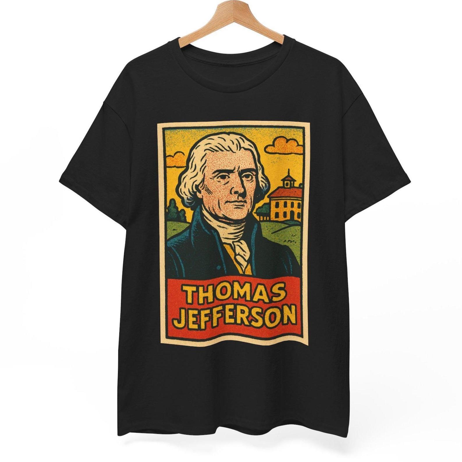 Thomas Jefferson T-Shirt: Retro Comic Founding Father Graphic Tee M