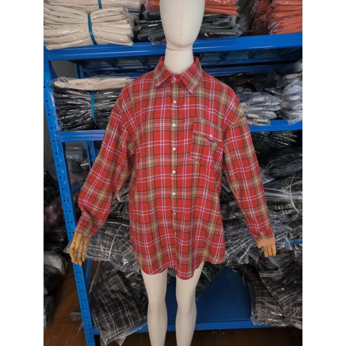 

Винтажная женская рубашка оверсайз с длинным рукавом в клетку, на пуговицах, блузка, топы, осень-зима, свободная, с лацканами, с карманом, рубашка в корейском стиле XL