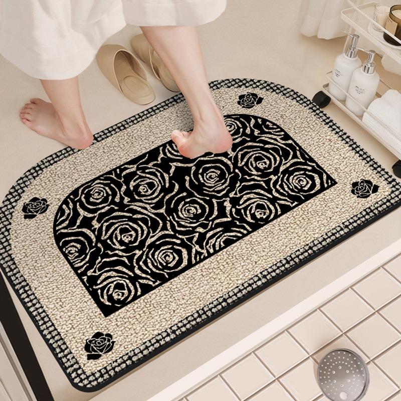 Toilet Floor Mat Non-slip Bathroom Door Mat Absorbent Foot Mat Toilet Quick-drying Diatom Mud Carpet At the Door of the Toilet