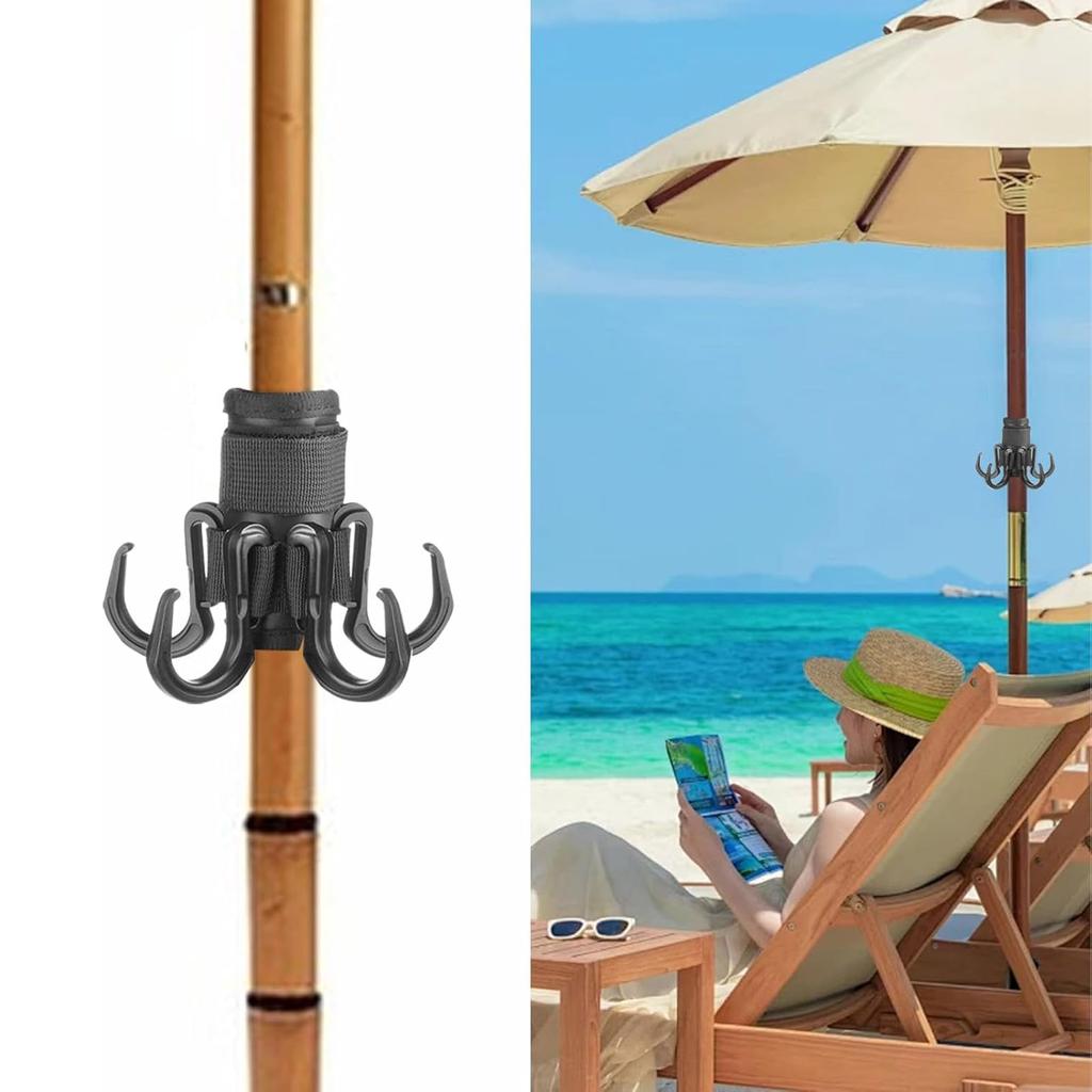 Vacation Accessory Hook for Beach Umbrellas Adjustable Straps Designs Portable Accessory