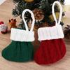 Handmade Christmas Knitted Green Sock Mini Xmas Tree Gift Bag  Festivel