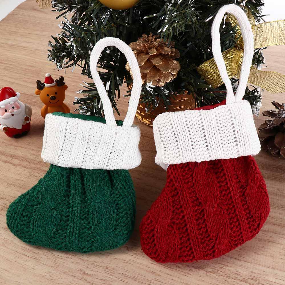 

Mini Christmas Tree Hanging Mini Socks Red/Green Xmas Tree Gift Bag Home зелёный