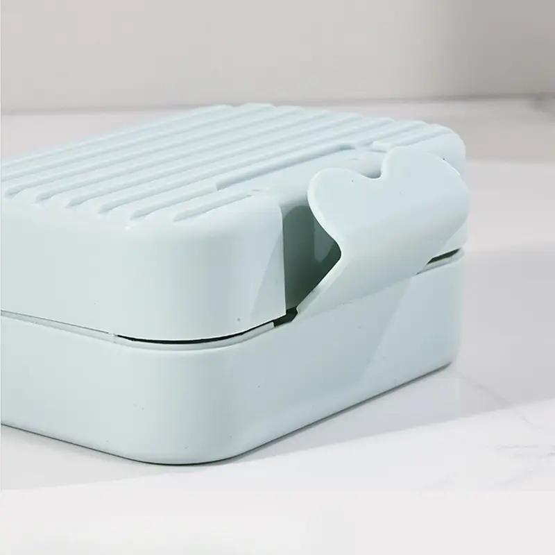 

1 шт. Креативная дорожная мыльница с крышкой, герметичная и дренируемая, портативная маленькая мыльница для деловой поездки, дорожная мыльница 1PCS синий