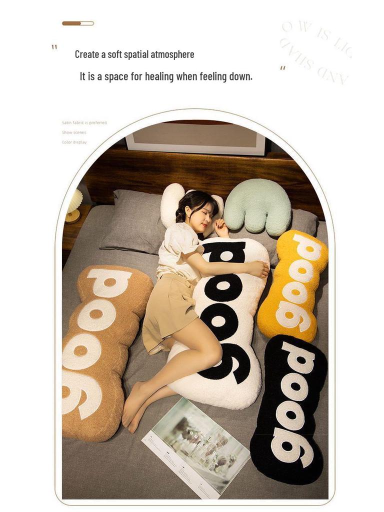 Creative Personality Plush Toy Throw Pillow - Removable & Washable Long Backrest for Girls' Beds