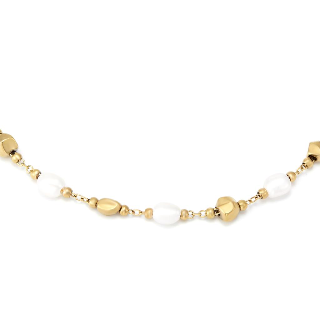 Skagen AGNETHE Pearl Stainless Steel SKJ1880710 Women's Gold-Tone Bracelet,
