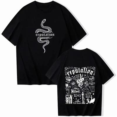 Le Reputation Shirt Reputation Music Shirt Taylor Merck 2025-26 Summer Hot-selling Printed Cotton T-shirt Oversized Loose Top