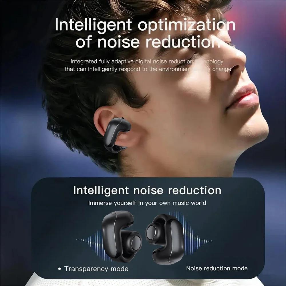 Ultra Açık Arkalı Kablosuz Kulaklıklar Açık Kulak Klipsli Kulaklıklar HiFi Stereo Spor Kulaklıkları Klipsli Bluetooth 5.3 Kulaklık