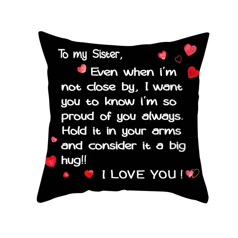 Valentine's Day Wedding Couple Gift Decorative Cushion Cover 45x45cm Throw Pillowcase Letters Heart Love Printed Pillow Covers