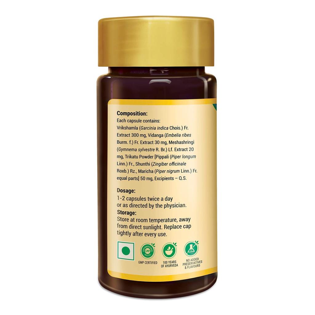 Zandu Lean & Slim 60 Caps Pack of 1 | Herbal Weight Management Supplement for Metabolism Support and Healthy Lifestyle