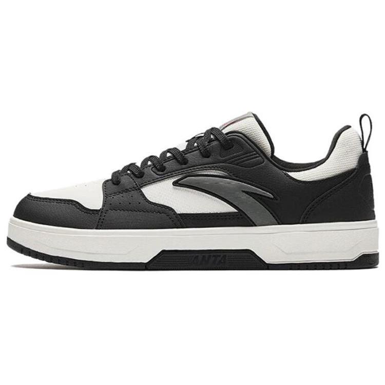 

new Anta Warm Cushioning Low Top Skateboard Shoes Men s Black White 39