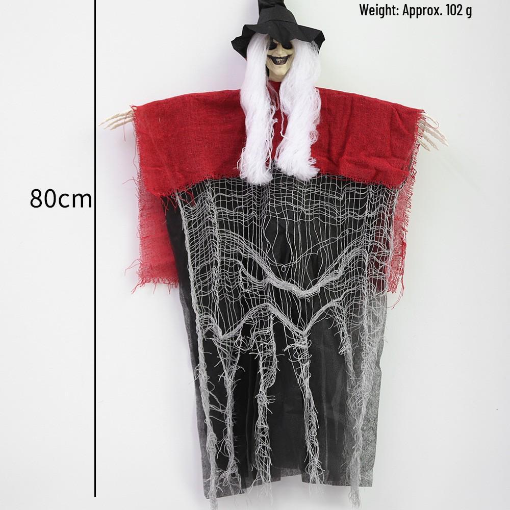 Large Grim Reaper Skull Hanging Ghost for Halloween Decor - Perfect for Haunted House, Courtyard, Porch, or Escape Room Scene Settings