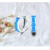 White Gold-Plated Small Opal Hoop Earrings