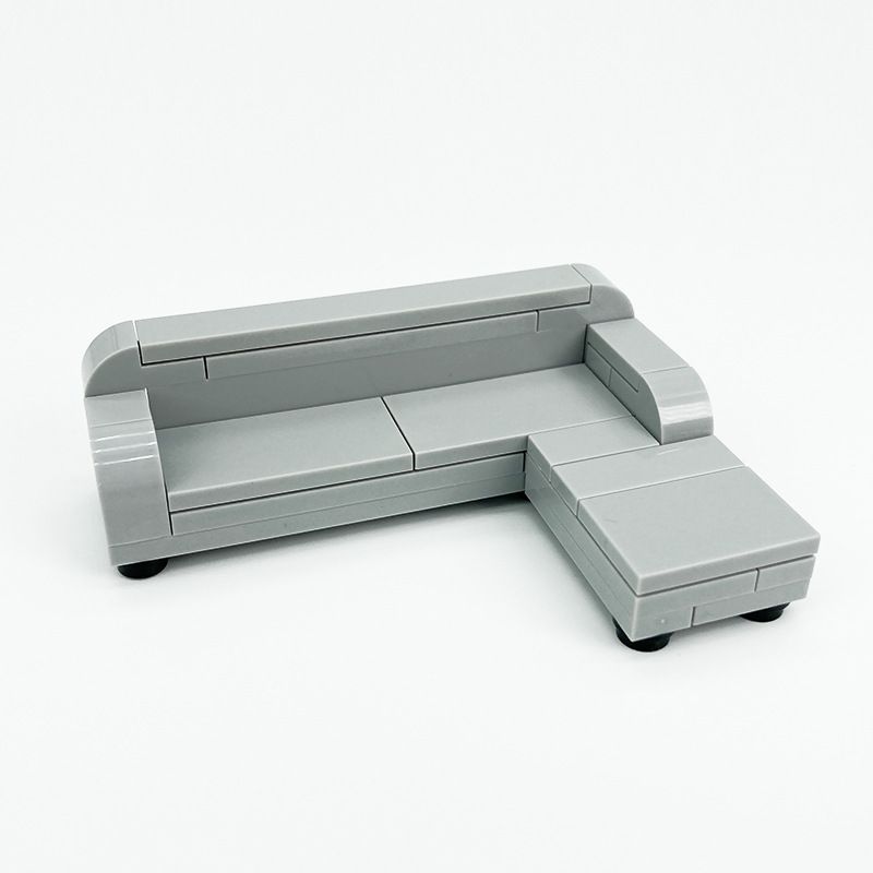 MOC Small Modern Home Particle Sofa TV Cabinet Interior Decoration Furniture DIY Building Blocks