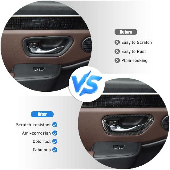 Interior Door Handle Frame Trim Compatible with Honda Pilot 2023-2025/ Honda Passport 2026 Accessories, ABS Inner Door Handle Panel Protector Cover