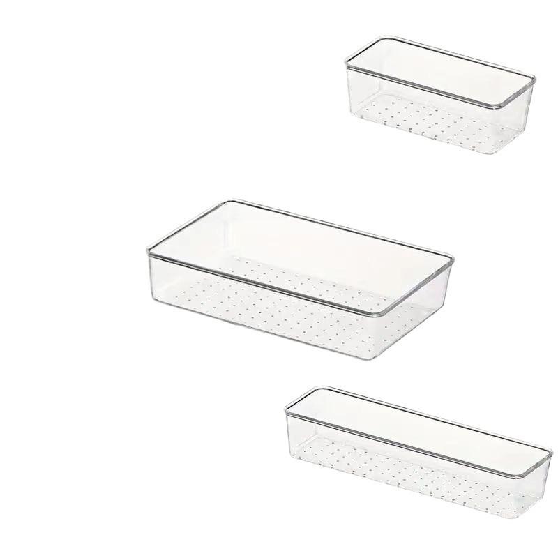 Transparent Desk Organizer with Compartments - Thickened Plastic Drawer for Small Items Storage