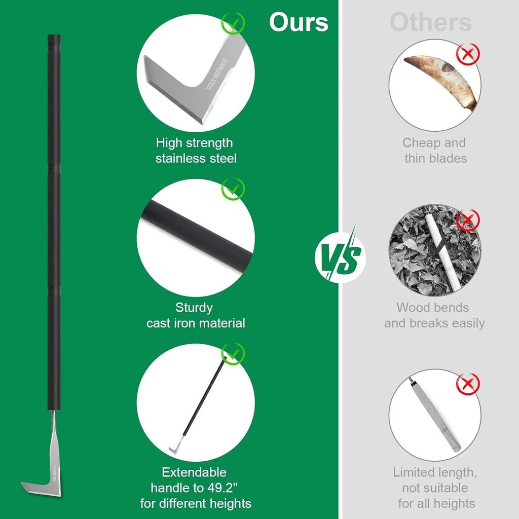 49.2” Long Handle Crack Weeder, 3 Adjustable Length Crevice Weeding Tool Manual Weeder Puller for Sidewalk, Paver, Wall Gaps, Lawn Yard Gardening