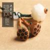 1Pc Bodhi Lotus Car Keychain Exquisite Pendant Jewelry Mahogany Mobile Phone Lotus Pod Pendant Men's and Women's Mobile Phone Chain Pendant