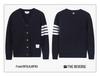 Unisex College Style Cotton Yarn-Dyed Casual Cardigan Jacket