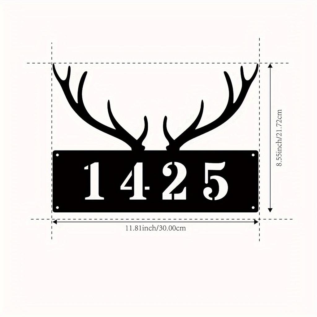 Benutzerdefiniertes Metallgeweih Hausnummernschild, Langlebige Eisen-Wanddekoration für Festivals