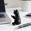 Desktop Cat Decoration 3D Printed Reading Figurine, Decorative Ornament with Weighted Anti-Slip Base, Unique Gift Idea Intellectual Statue Eye Glasses