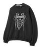 MOZMOZ Soft French Terry Neo Tribal Oversized Sweatshirt Black
