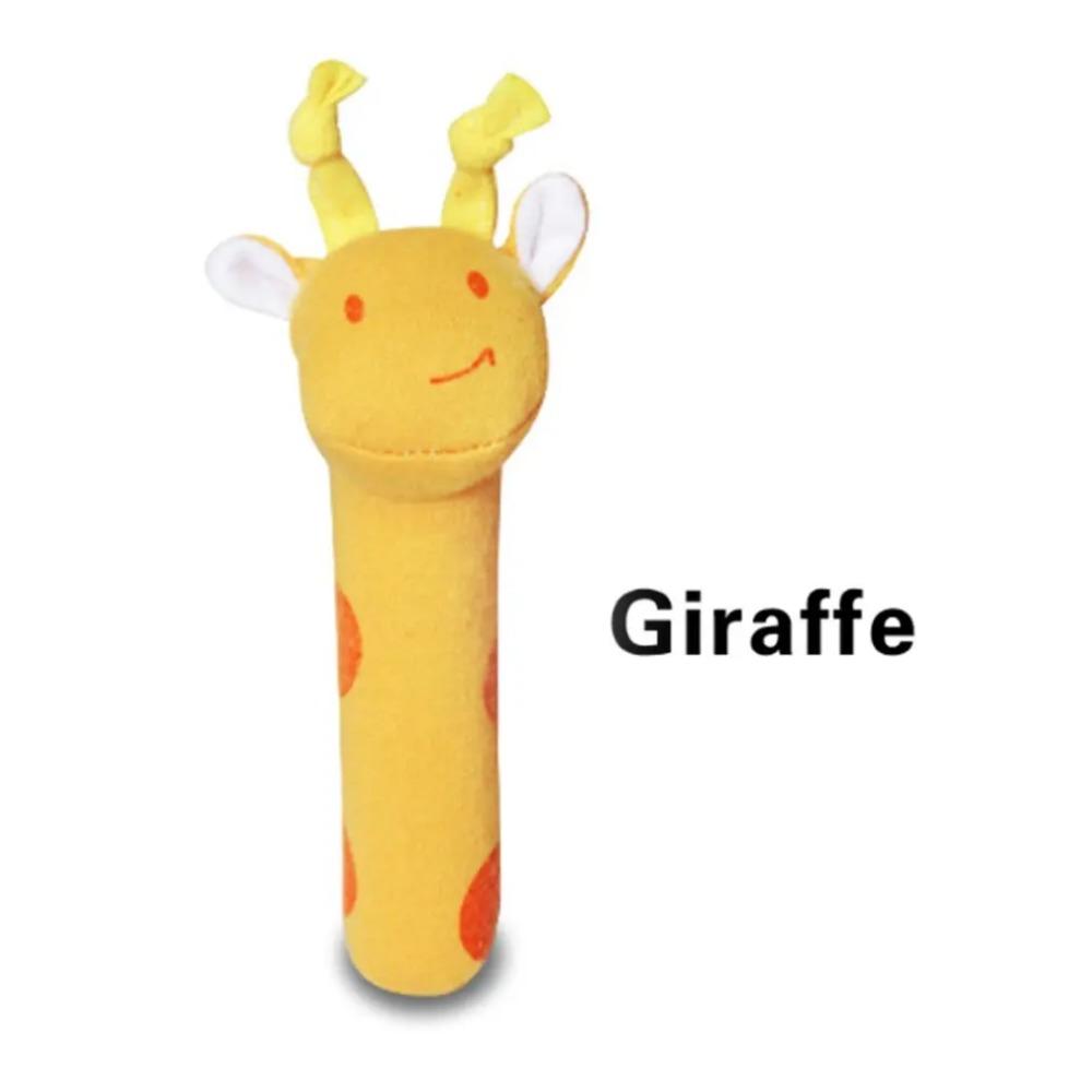 Sonaglio a mano a forma di animale dei cartoni animati Sonaglio morbido Giocattolo sonaglio Giostrine per bambini Giocattoli per bambini Carino Peluche Giocattoli per bambini 0-12 mesi