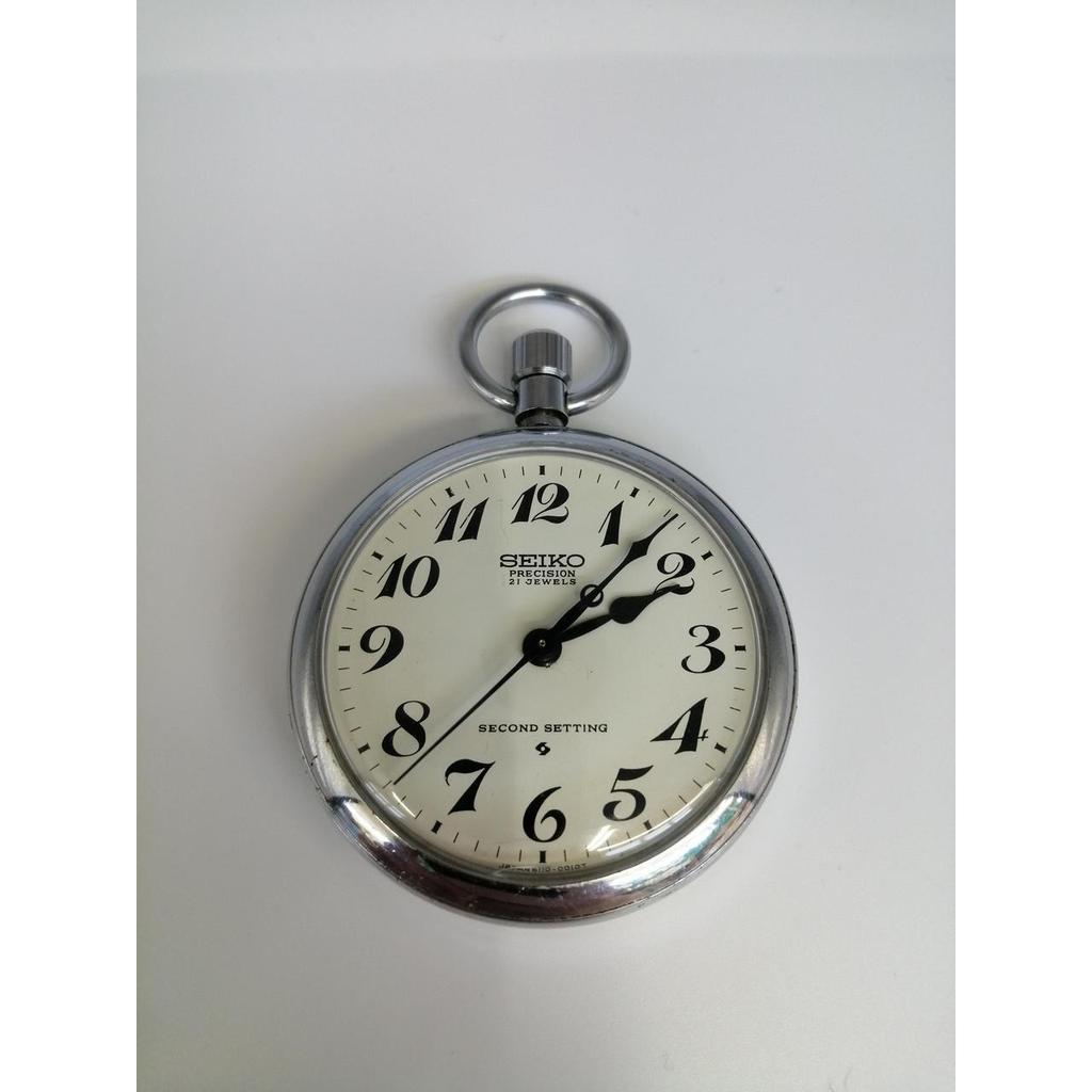 Used SEIKO PRECISION hand-wound pocket watch