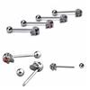 14G Edelstahl Cz Edelstein Totenkopf silbrig Zungenhantel Ring Bar Körperpiercing