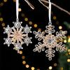 Sparkling Snowflake Ice Strip Pendants Christmas Snowflake Icicle Pendants  Holiday Party Supplies