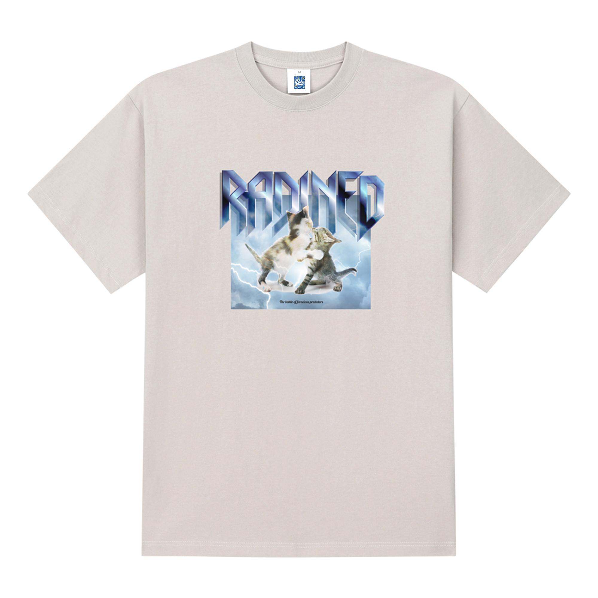 Radineo Cat And Punching Beige Short Sleeve T-Shirt L