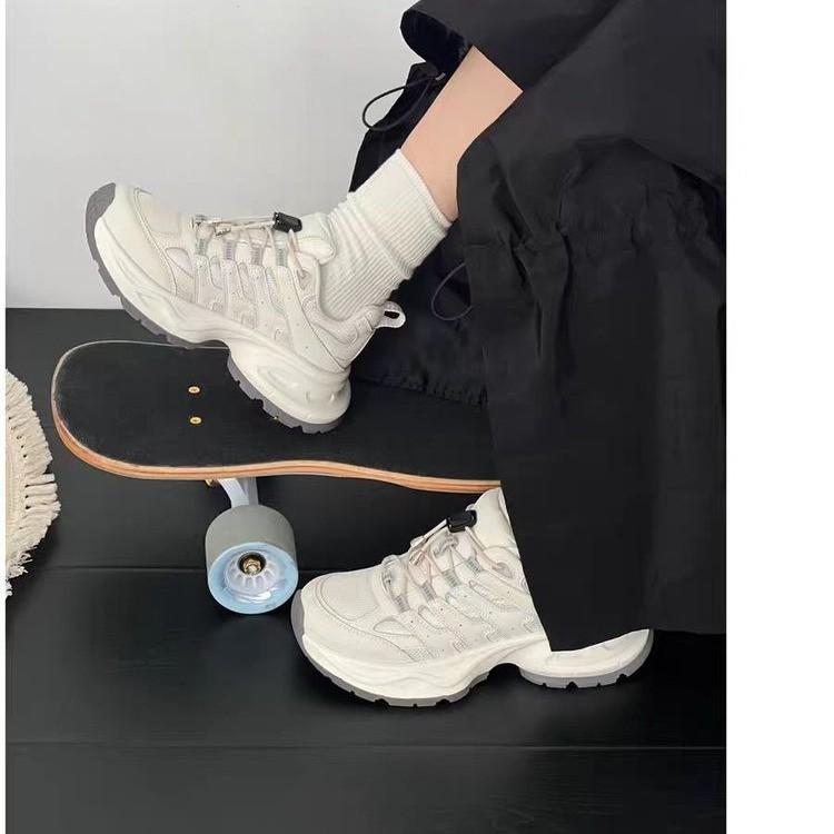 Super Explosion 2025 Spring New Thick-soled Heightening Dad Shoes Women's Versatile Mesh Sports Shoes Casual Breathable Run