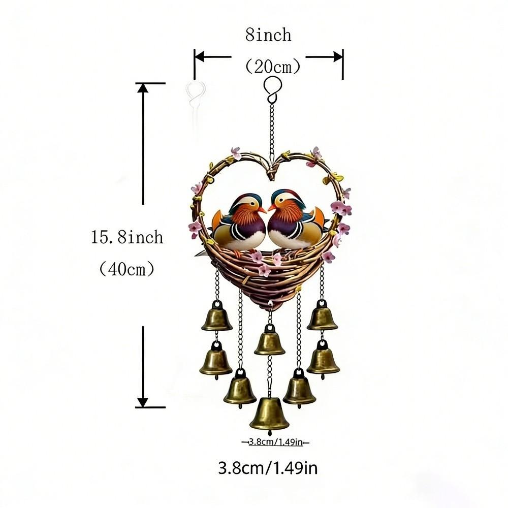 Goose Wind Chime with Bells Eagle Decorative Chain Garden Decoration Bird Hanging Pendant Home