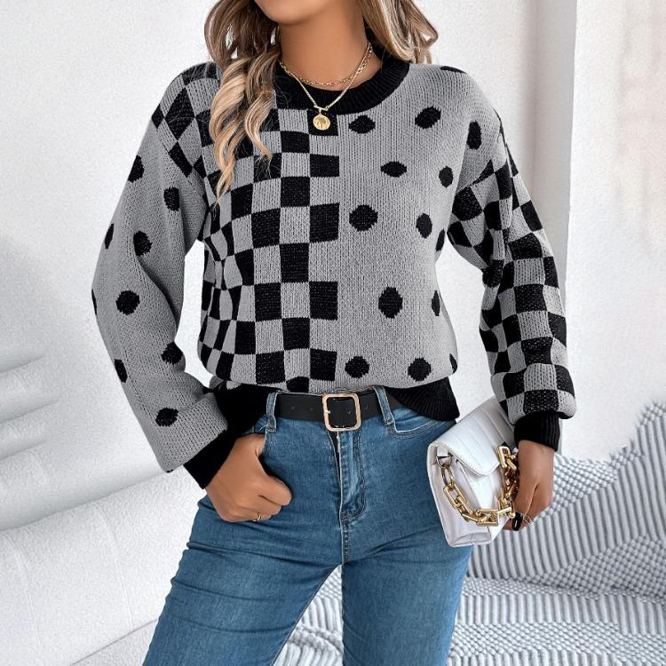 Autumn Winter Women Casual Knit Sweater Long Sleeve O Neck