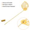 uxcell Leaf Brooch Pins, 85mm Metal Tray Stick Lapel Pins with Long Needle Clips for Women and Men, Badges, Scarves, Hats, Gold Tone, 20 Pieces